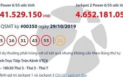 Kết quả xổ số Vietlott 29/10/2019: Hơn 46 tỷ đồng vào túi ai?