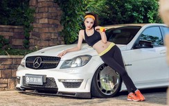 Người đẹp khoe cơ thể phòng Gym bên Mercedes-Benz C-Class