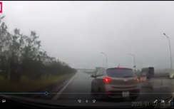 Thêm 1 ô tô đi lùi theo cách cực sốc trên cao tốc Hà Nội - Thái Nguyên