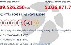 Kết quả xổ số Vietlott 9/1/2020: Tìm chủ nhân bộ số may mắn 33 tỷ đồng