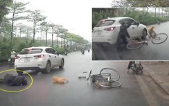 Video: Tránh xe máy ngược chiều, ông lão bị ô tô tông ngã bay trên đường