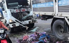 Ớn lạnh hiện trường vụ tai nạn liên hoàn do tài xế xe tải vượt ẩu