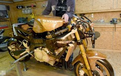 Chiêm ngưỡng mô tô Yamaha được làm bằng gỗ có đầy đủ chi tiết như thật