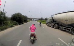 Video: Tài xế xe tải hết hồn khi "nữ ninja" đột ngột dừng xe giữa đường