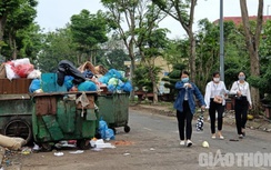 Cận cảnh bãi rác thải chềnh ềnh lấn lòng đường giữa trung tâm Đà Nẵng