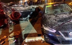 Xe Audi mất lái đâm hàng loạt ô tô trên đường, nữ tài xế tử vong