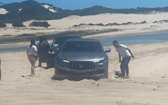 Xế sang Maserati Levante nhận cái kết đắng khi chạy trên cát
