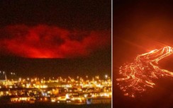 Video núi lửa phun trào đỏ rực góc trời, hàng loạt chuyến bay tạm dừng