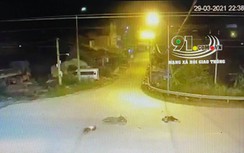 Video: Tông trúng xe container, hai thanh niên nằm bất động