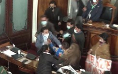 Video Nghị sĩ Bolivia ẩu đả, đấm đá nhau túi bụi giữa nghị trường
