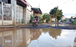 Người dân "đánh vật" trên con đường đầy hố sâu, lầy lội ở Đắk Lắk