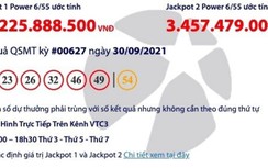 Kết quả xổ số Vietlott 30/9: Ai may mắn trúng hơn 64 tỷ Vietlott?
