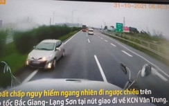 Bắc Giang: Nữ tài xế bị tước GPLX vì đi ngược chiều trên cao tốc