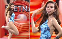 Thùy Tiên lại nhảy nhót khi diễn bikini ở Hoa hậu Hòa bình Quốc tế