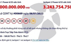 Kết quả xổ số Vietlott 6/1/2022: Một người trúng hơn 40 tỷ Vietlott