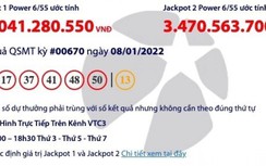 Kết quả xổ số Vietlott 8/1/2022: Tìm người trúng hơn 32 tỷ