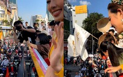 Thùy Tiên diễu hành, hàng trăm xe máy náo loạn các tuyến phố