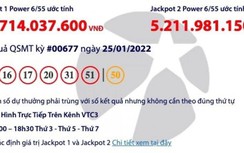 Kết quả xổ số Vietlott 25/1/2022: Tìm người trúng gần 48 tỷ