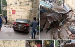 Ô tô đâm sập tường, 2 vợ chồng bị thương: Nồng độ cồn tài xế rất cao