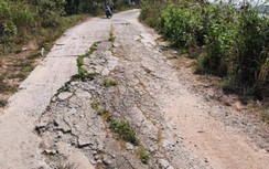 Quảng Ninh: Nham nhở tuyến đường bê tông xuyên đảo ở xã Bản Sen