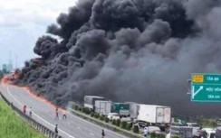 Thông tin bất ngờ vụ cháy xe chở nhớt trên cao tốc TP.HCM - Trung Lương