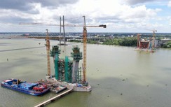 Cận cảnh công nhân công trình cầu Mỹ Thuận 2 thi công ở trên cao
