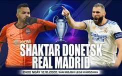 Nhận định, soi kèo Shakhtar Donetsk vs Real Madrid, bảng F Champions League