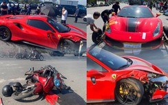 Cận cảnh hiện trường vụ siêu xe Ferrari 488 va chạm xe máy, 1 người tử vong