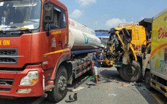 Tai nạn liên hoàn giữa 5 xe tải, QL1A qua Quảng Nam ách tắc hoàn toàn