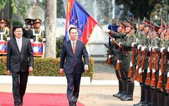 Lễ đón chính thức Chủ tịch nước Võ Văn Thưởng thăm Lào