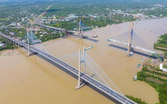Toàn cảnh cầu Mỹ Thuận 2 vượt sông Tiền sắp hợp long