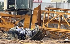 Sập cẩu tháp trong khu công nghiệp ở Bắc Giang, 3 công nhân bị thương