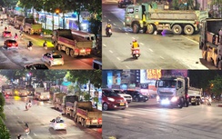Hà Nội: Xe chở đất chạy sai giờ, rào cả làn đường để dừng đỗ
