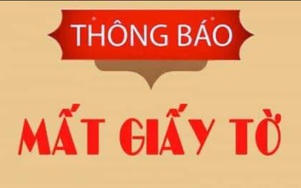 Thông báo rơi giấy tờ