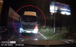 Xe tải vượt ẩu suýt gây họa trên đèo Bảo Lộc