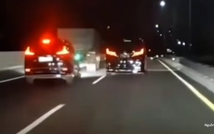 Ô tô lạng lách trên cao tốc, tông vào đuôi xe ben