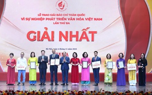 Trao 98 giải thưởng tại Giải Báo chí toàn quốc “Vì sự nghiệp phát triển Văn hóa Việt Nam”
