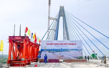 Hợp long cầu Mỹ Thuận 2 ngày 14/10, sớm 1 tháng so với kế hoạch