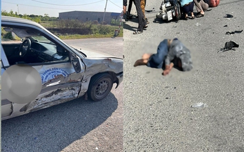 Tai nạn giữa xe máy và ô tô tập lái ở Hưng Yên, một người bất tỉnh