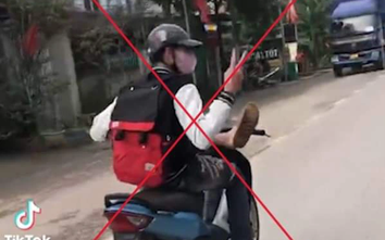 Phú Thọ: Nam sinh điều khiển xe máy bằng chân bị phạt gần 8 triệu đồng