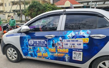 Hà Nội: Taxi ngang nhiên dán quảng cáo trang web cờ bạc