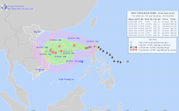 Bão số 6 Trami giật cấp 12 chuyển hướng