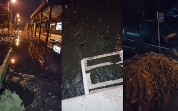 Hà Nội: Bùn thải đen kịt từ bãi rác Nam Sơn tràn xuống đường