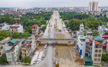 Toàn cảnh tuyến đường rộng 40m ở quận Long Biên sau hơn 5 năm thi công