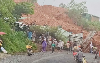 Lại sạt lở đất đè sập nhà bên QL27 qua Lâm Đồng, hai người thương vong
