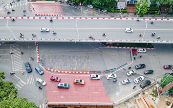 Rào chắn gầm cầu vượt Nguyễn Chí Thanh thi công ga ngầm metro Nhổn - ga Hà Nội