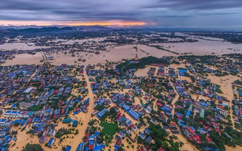 Toàn cảnh trung tâm đô thị tỉnh Thái Nguyên chìm trong biển nước