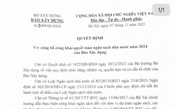 Báo Xây dựng công khai quyết toán ngân sách Nhà nước năm 2024