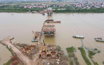 Sau chỉ đạo của Chủ tịch tỉnh Bắc Ninh, cầu gần 2.200 tỷ đồng thi công ra sao?