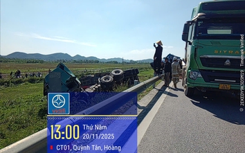 Đâm xe liên hoàn trên cao tốc Bắc - Nam qua Nghệ An, 2 người bị thương